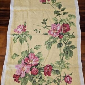 Floral Kitchen Towel with Pink and Green Design